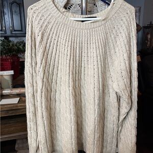 Lane Bryant Cream Cable Knit Sweater